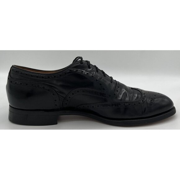 Vtg Johnston & Murphy Aristocraft Black Shell Cordovan Wingtip Size 10C Oxfords
